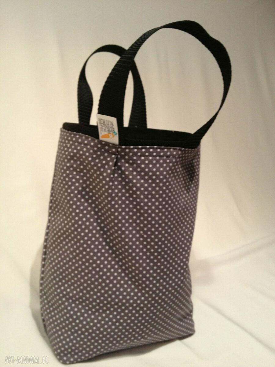 LunchBag by WKML - szara bawełniana śniadaniówka handmade