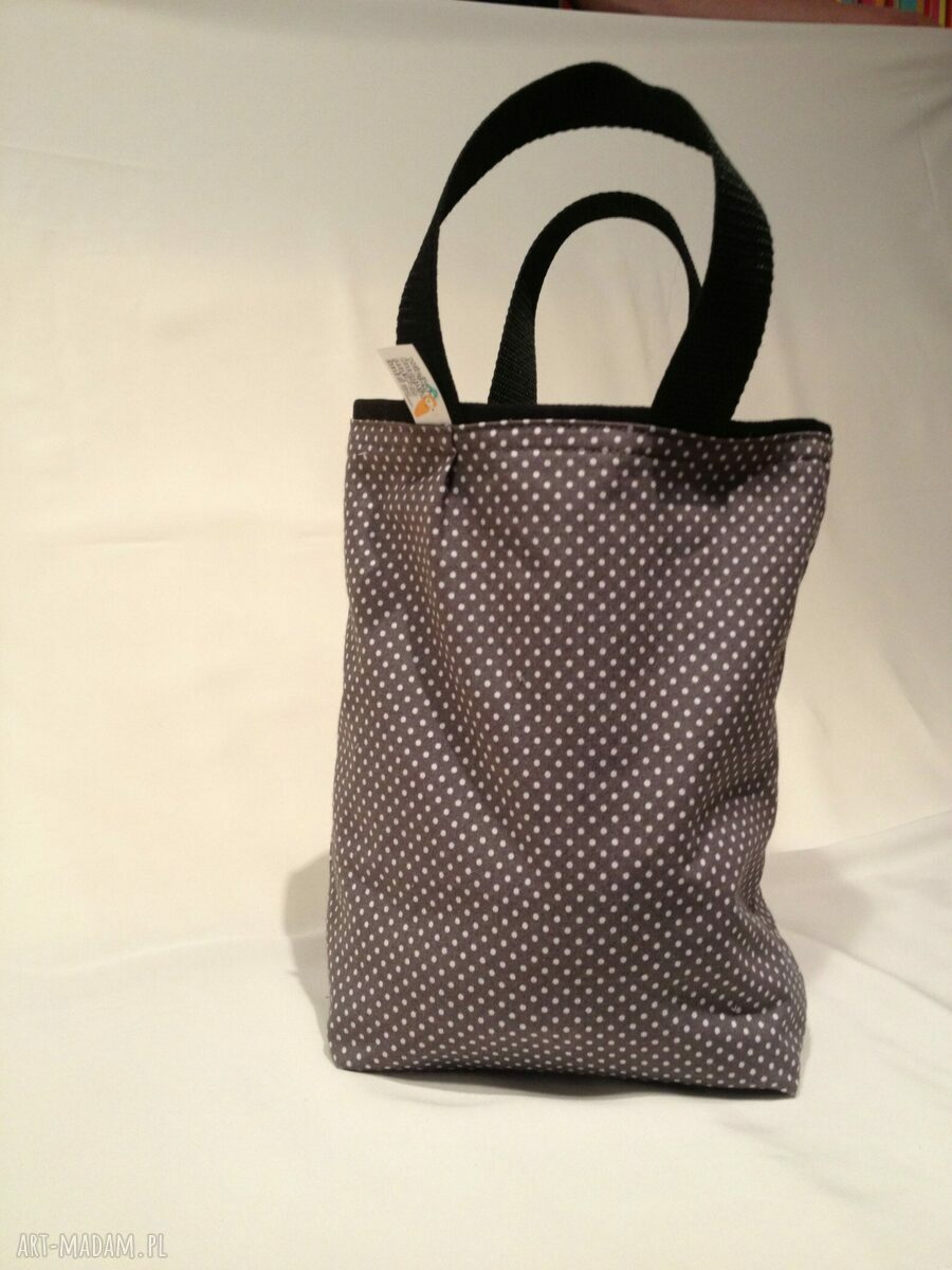 LunchBag by WKML - szara bawełniana śniadaniówka handmade
