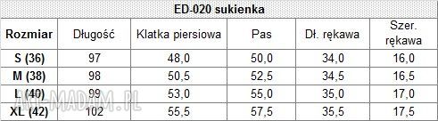 Luźna sukienka chabrowa oversize z wiązaniem i falbaną