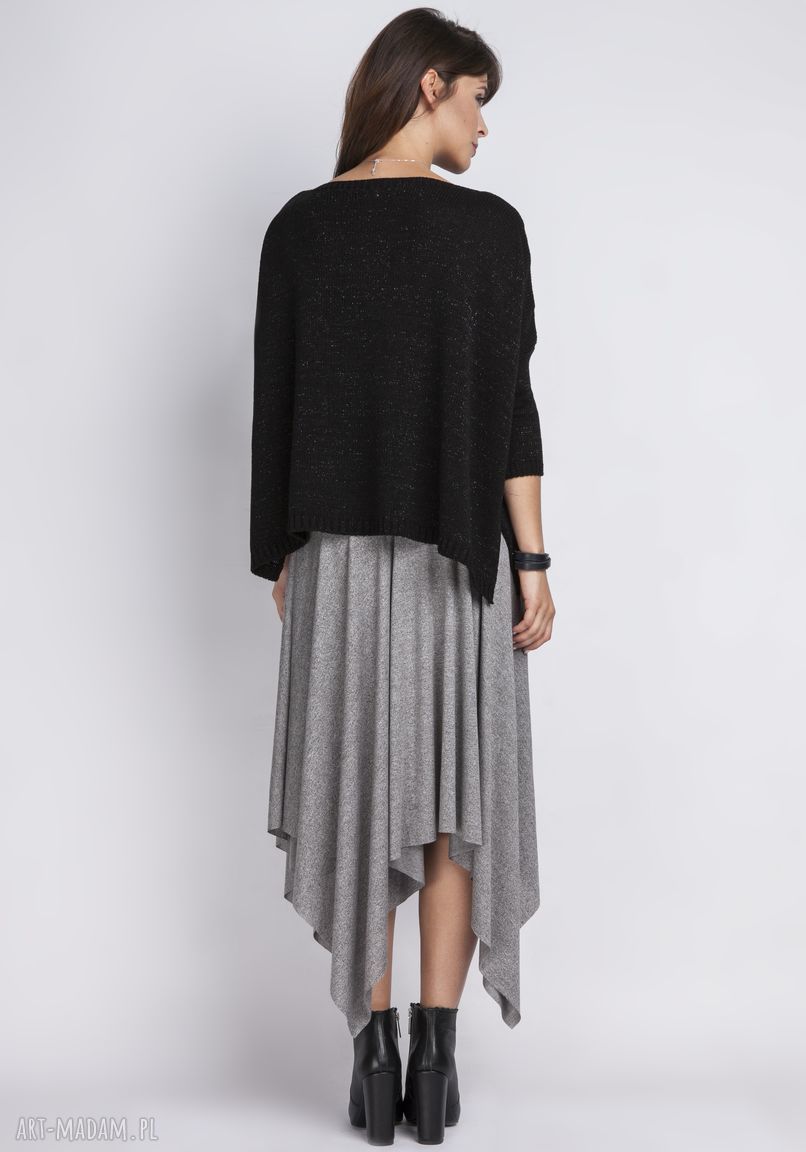 Luźny sweterek oversize SWE040 czarny MKM