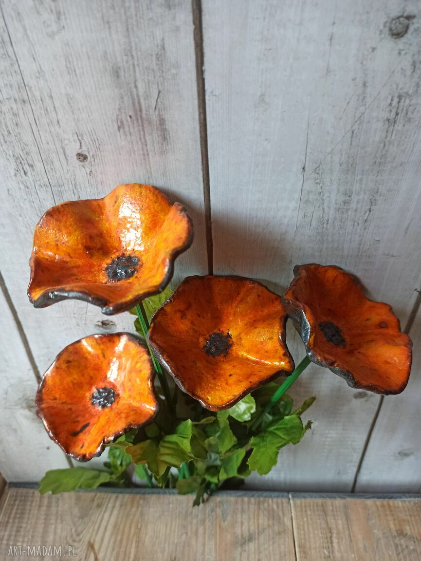 Maczek kalifornijski - ceramiczny kwiat handmade
