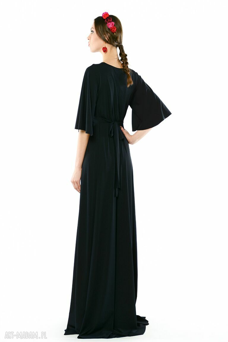 Magdalena maxi black - długa wieczorowa sukienka handmade Milita Nikonorov