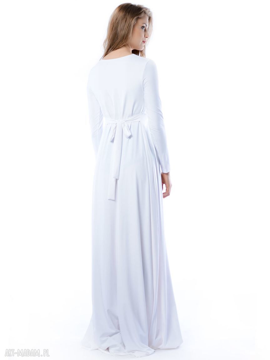 Magdalena Maxi Hypnotic White - suknia ślubna maxi w bieli