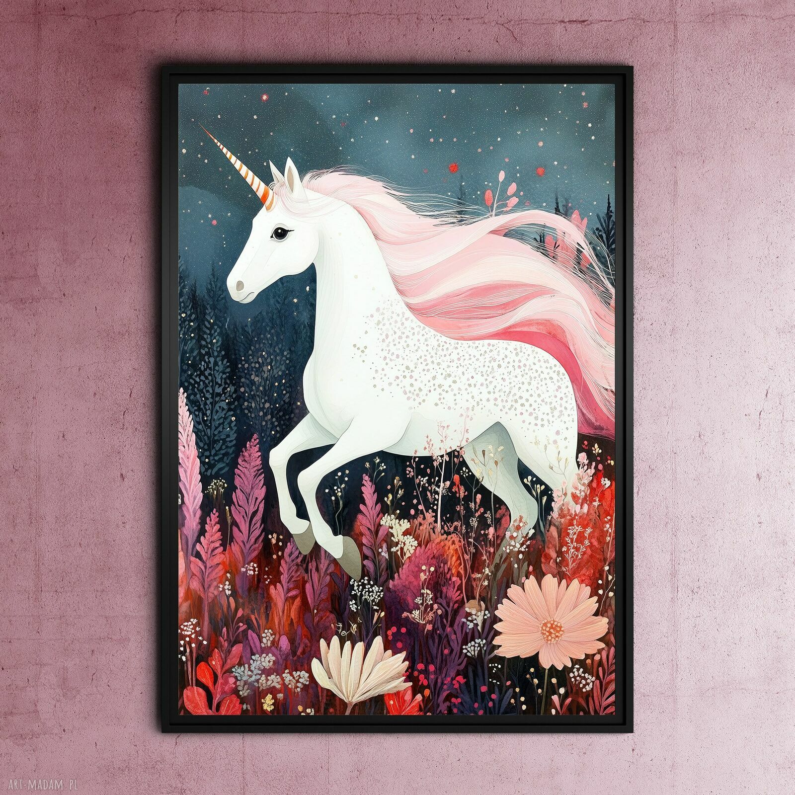 Magiczny Jednorożec - grafika na plakacie A3 bez ramki