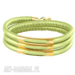 bracelet in metalic pistachio & gold