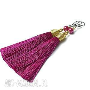 boho fuhsia - kolczyki