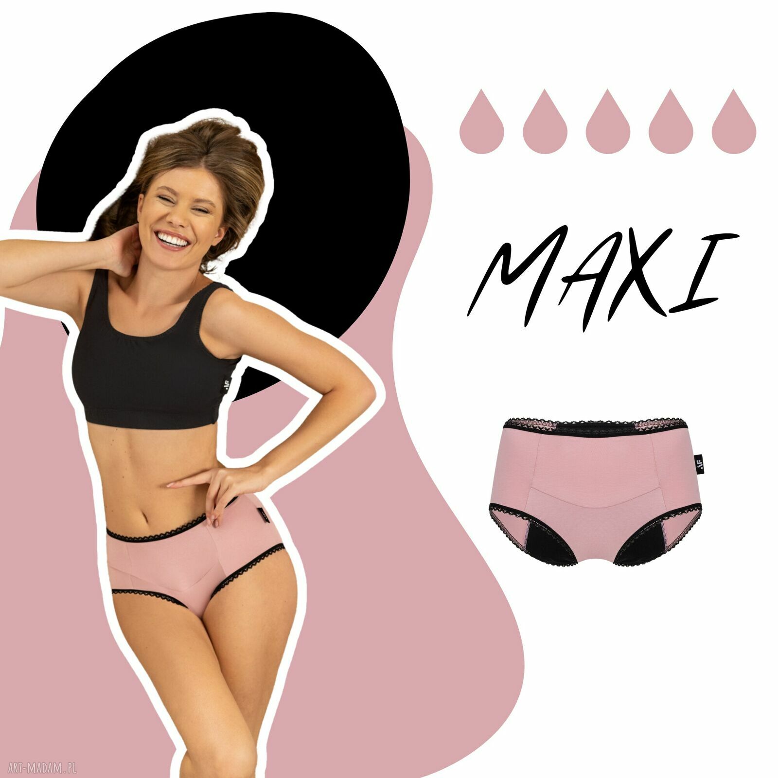 Majtki menstruacyjne PINK - Maxi AFORIOS