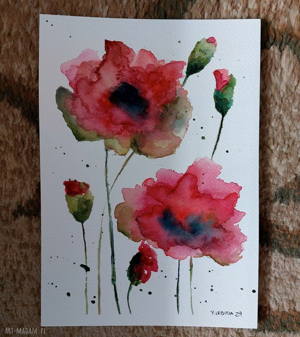 Maki - akwarela formatu A5 Paulina Lebida