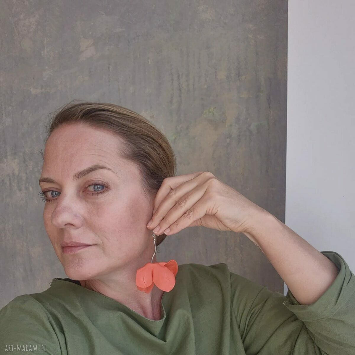 Klipsy Maki - leciutkie i długie w stylu etno boho Frida, Ruda Klara