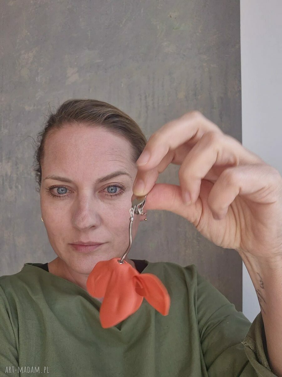 Klipsy Maki - leciutkie i długie w stylu etno boho Frida, Ruda Klara