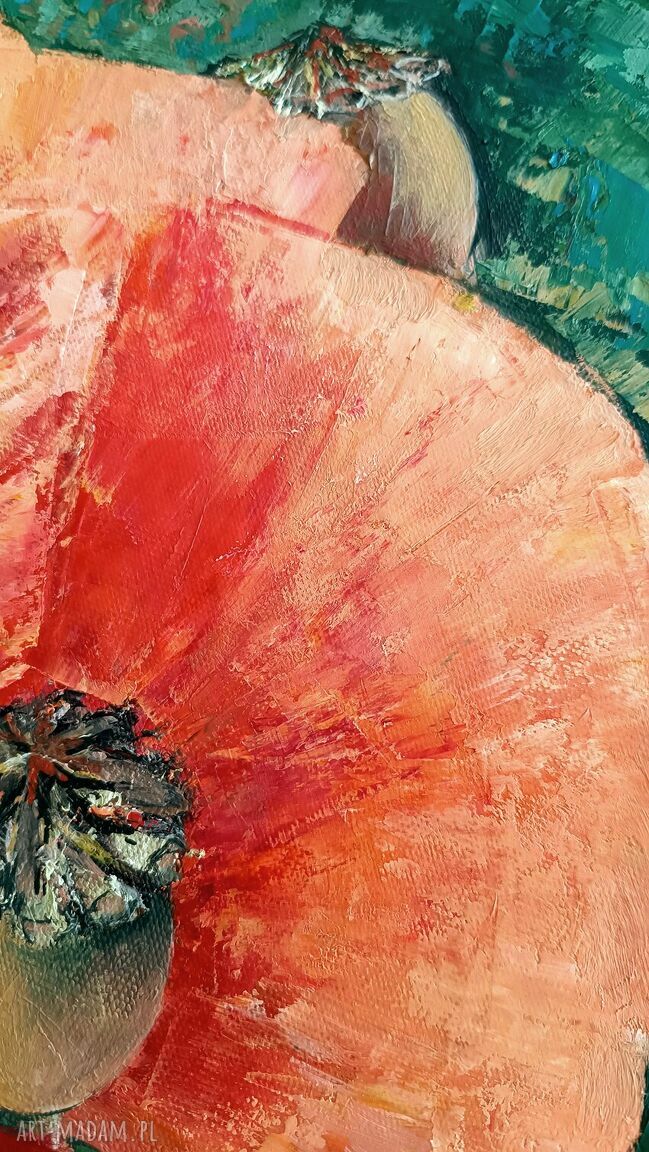 Makowa harmonia - obraz olejny z makami 55 x 40 cm
