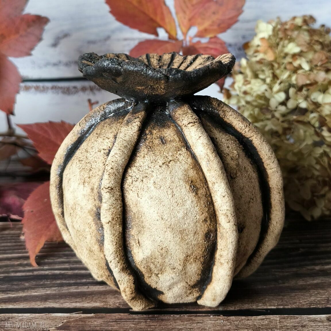 Makówka XL nr 1 - mini rzeźba figurka ceramiczna