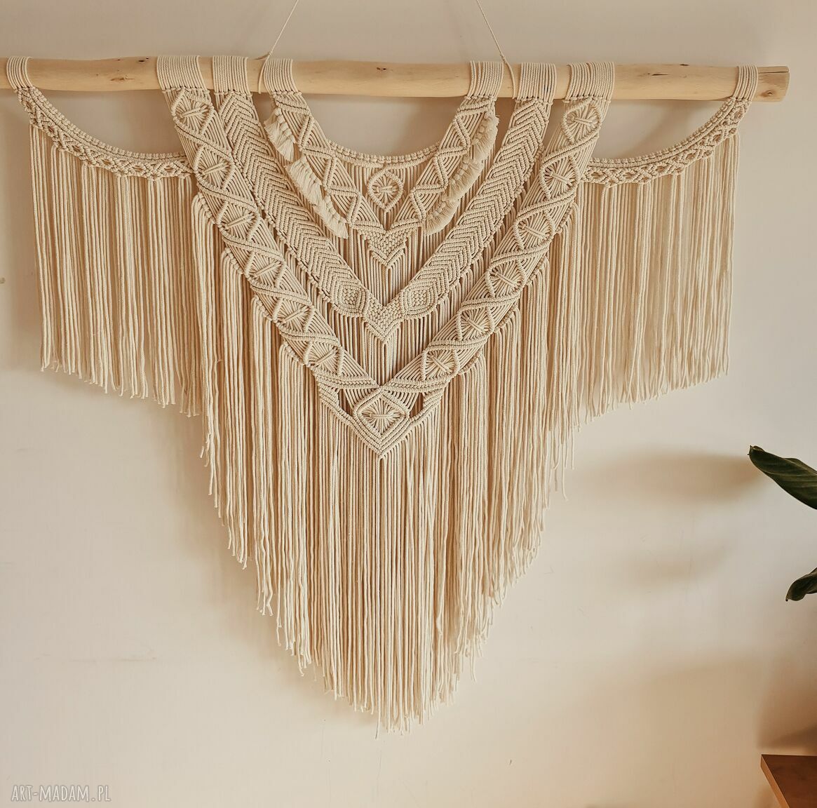 Makrama BENJI Natural ręcznie pleciona dekoracja ścienna boho (110 cm)