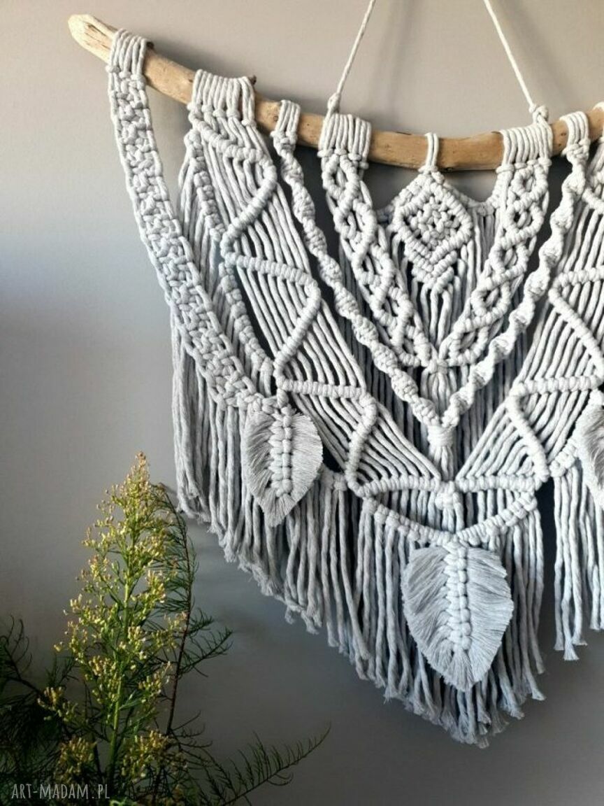 Makrama Indiana z naturalnej bawełny - jesienna dekoracja boho do salonu i sypialni