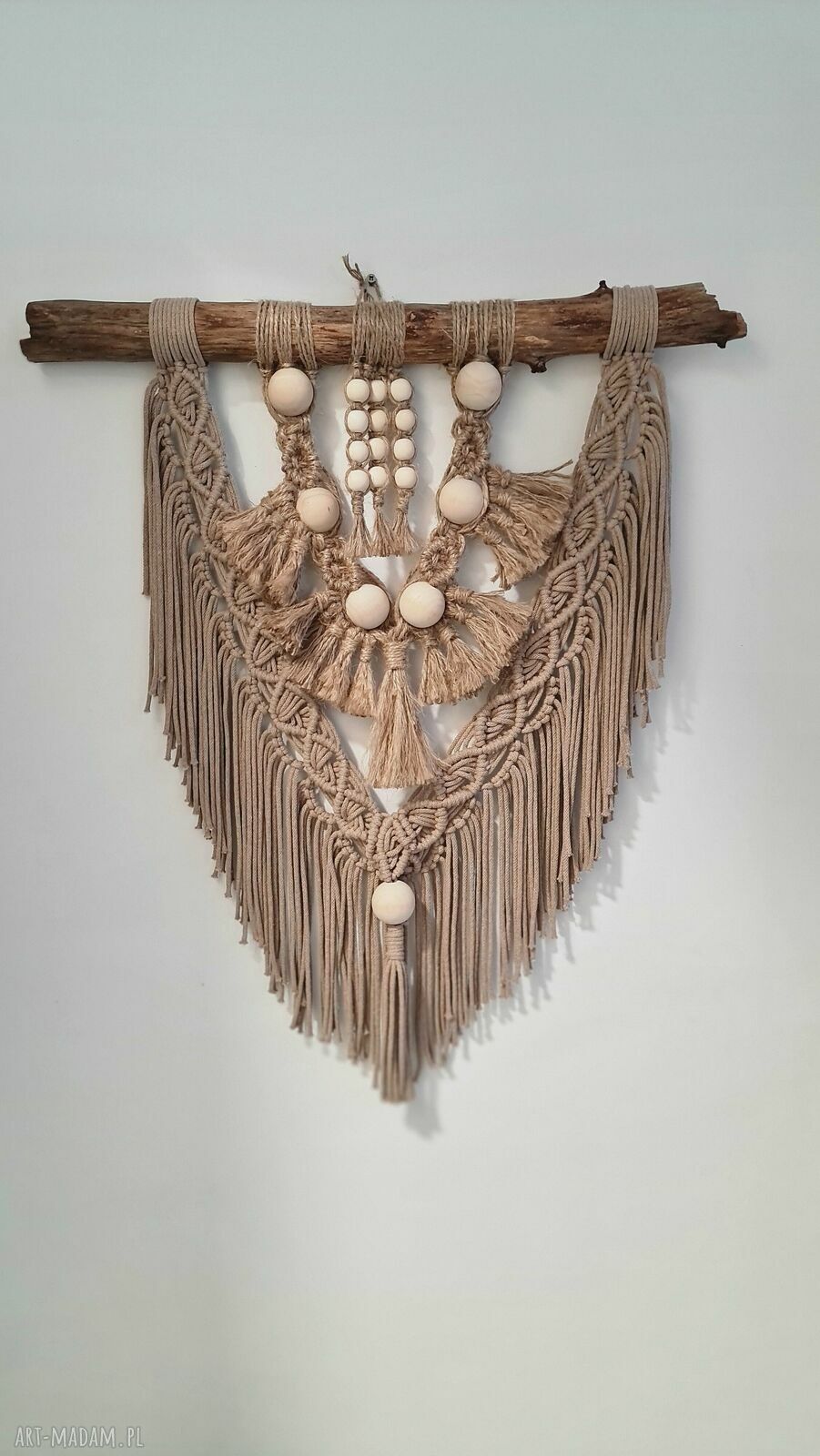 Makrama z juty Bajmmag - ręcznie robiona zawieszka do wnętrz boho