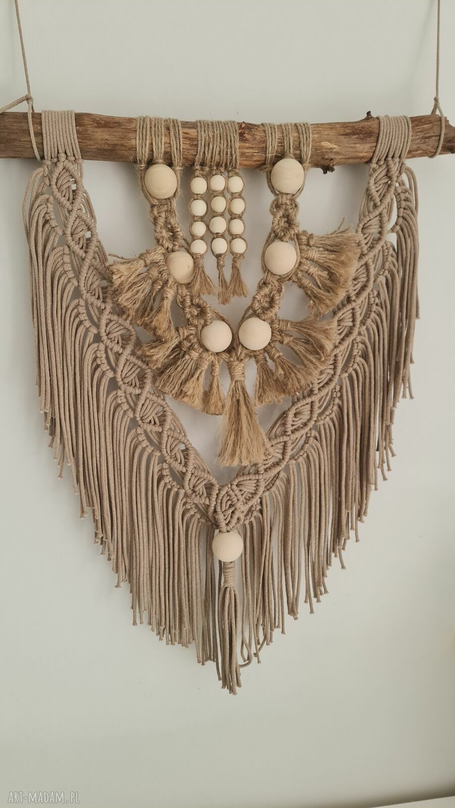 Makrama z juty Bajmmag - ręcznie robiona zawieszka do wnętrz boho