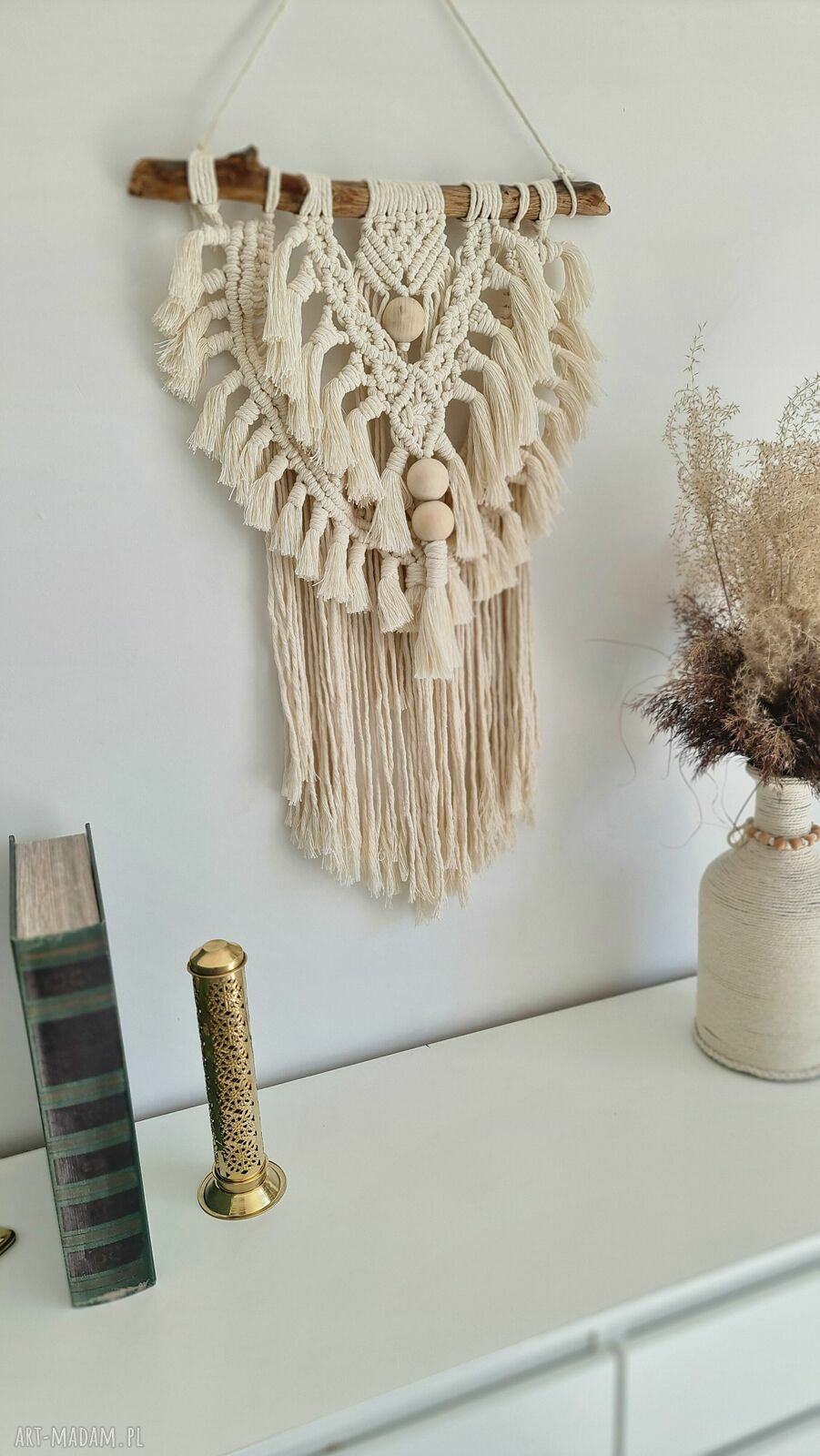 Makrama naturalna Bajmmag - ręcznie pleciona dekoracja boho (71 cm)