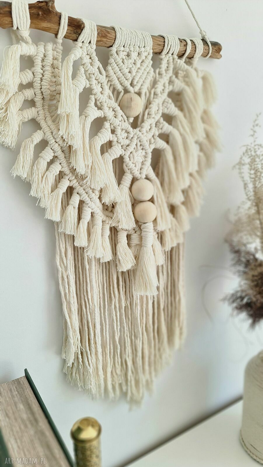 Makrama naturalna Bajmmag - ręcznie pleciona dekoracja boho (71 cm)