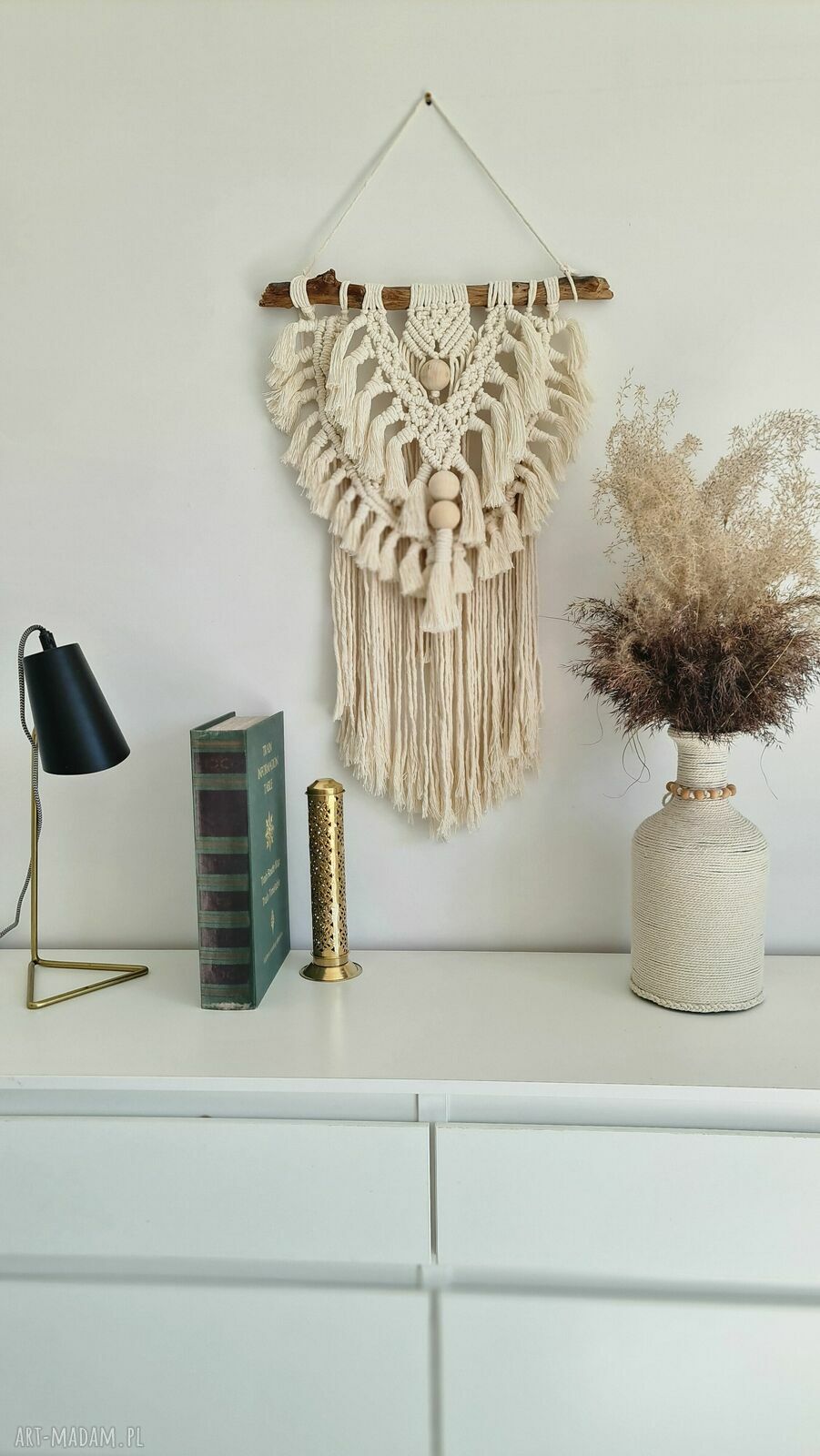 Makrama naturalna Bajmmag - ręcznie pleciona dekoracja boho (71 cm)