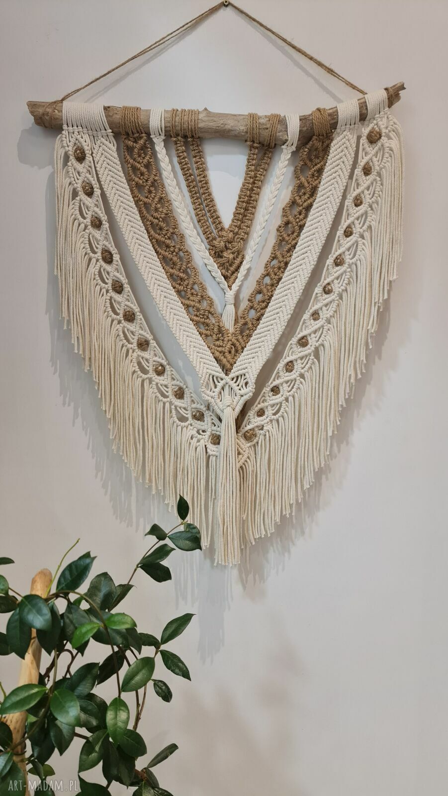 Makrama ścienna handmade - naturalna dekoracja boho