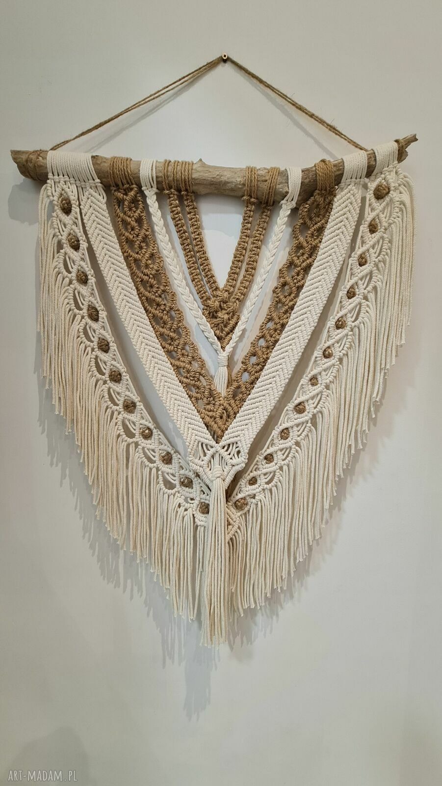 Makrama ścienna handmade - naturalna dekoracja boho