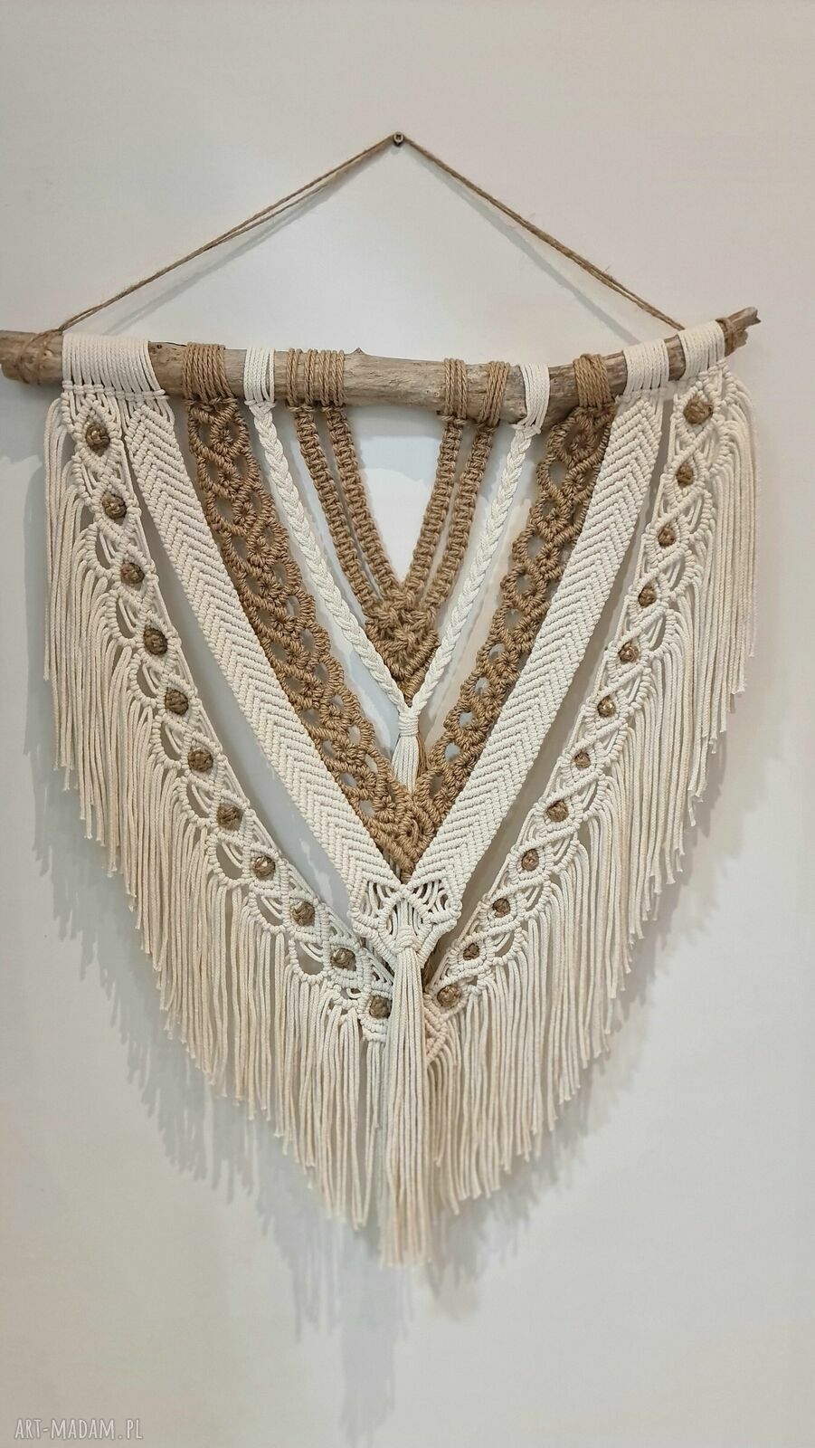 Makrama ścienna handmade - naturalna dekoracja boho