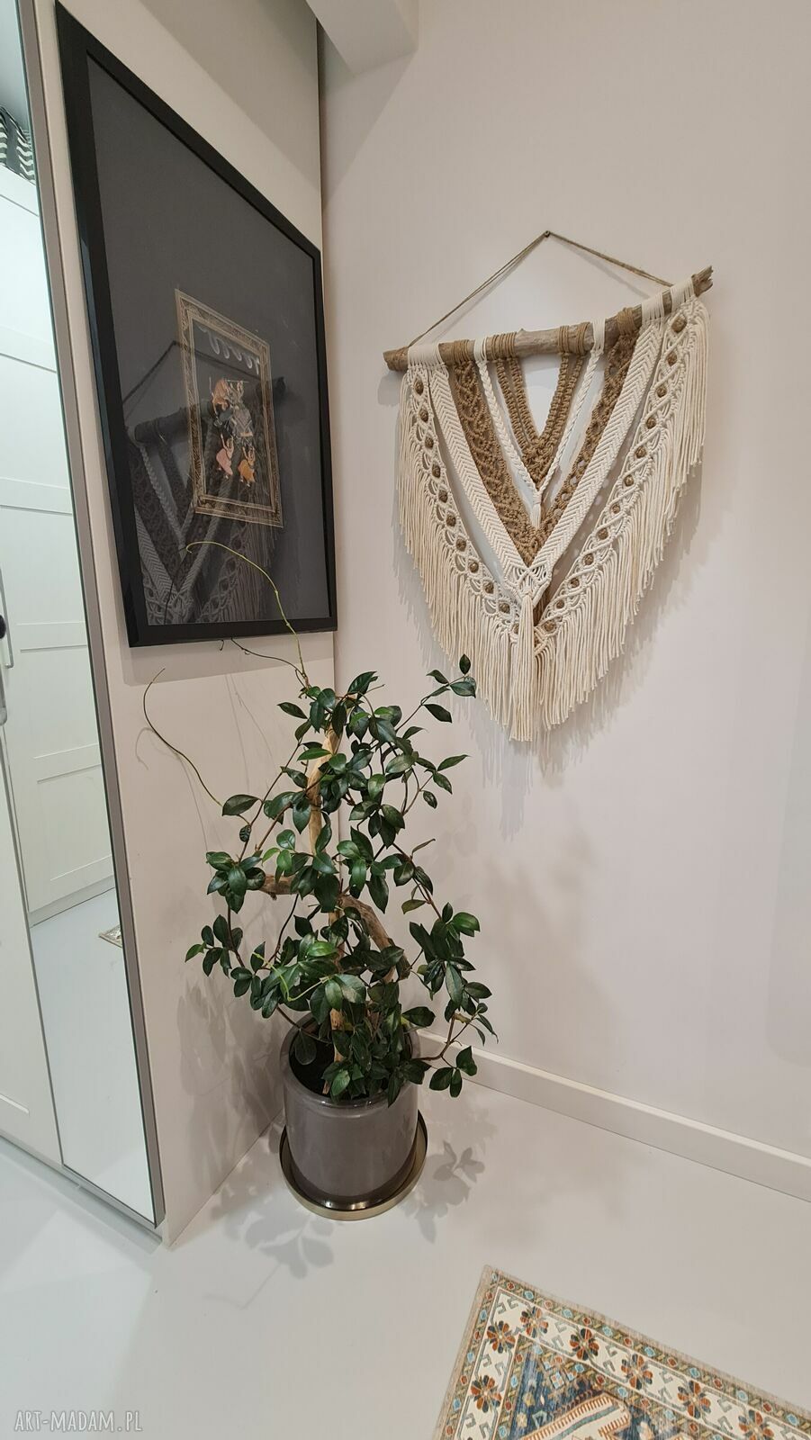 Makrama ścienna handmade - naturalna dekoracja boho