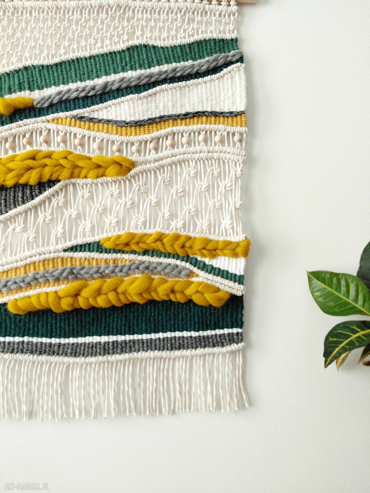 Makrama z wełną - boho dekoracja ścienna Macraweave