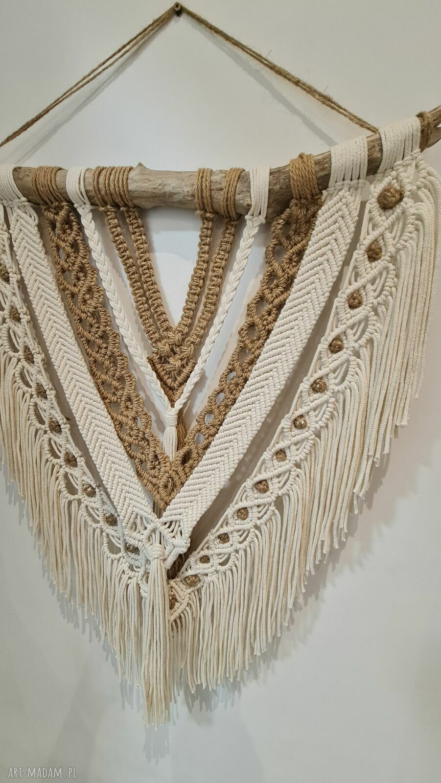Makrama ścienna handmade - naturalna dekoracja boho
