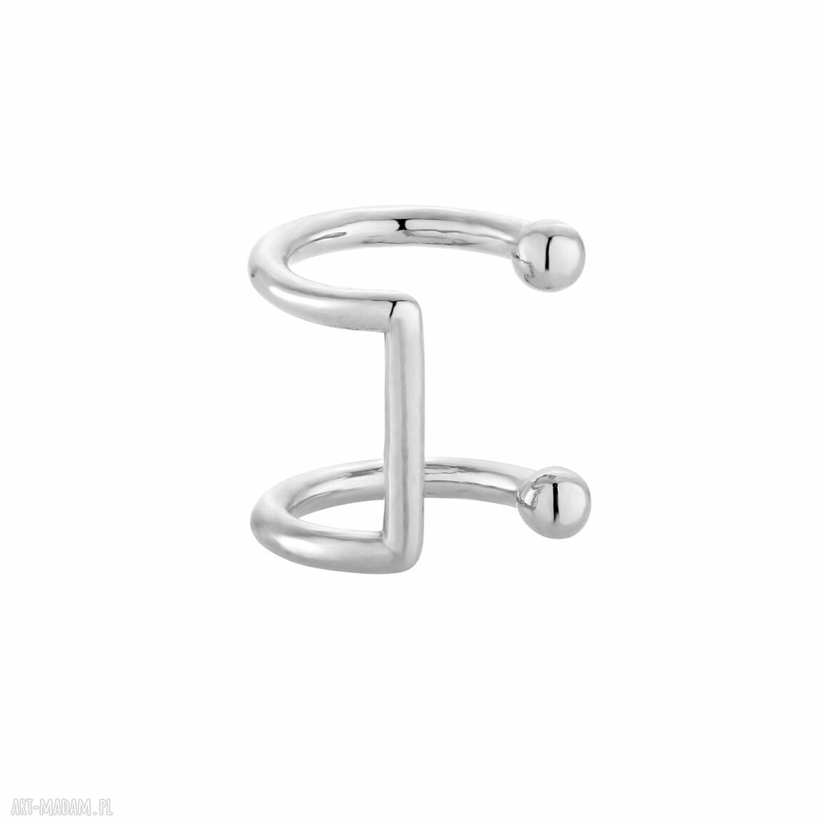 Srebrna delikatna nausznica silver rock rockowa mała naucho