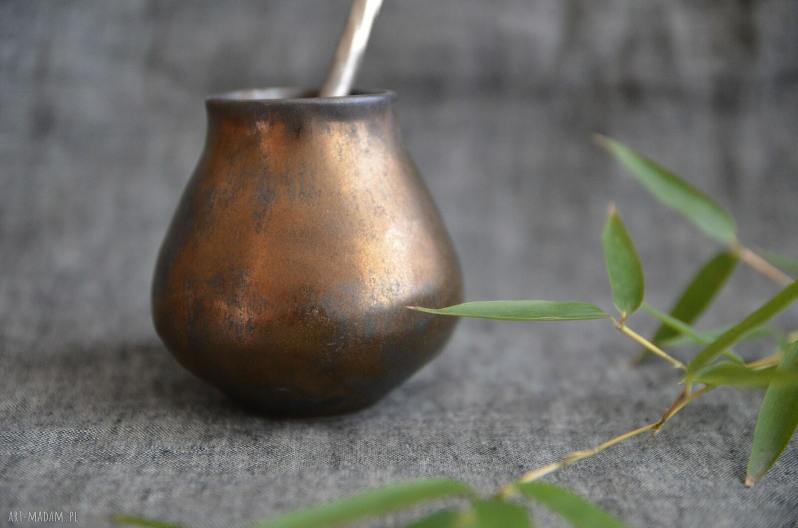 Małe złote matero handmade do yerba mate - 150 ml