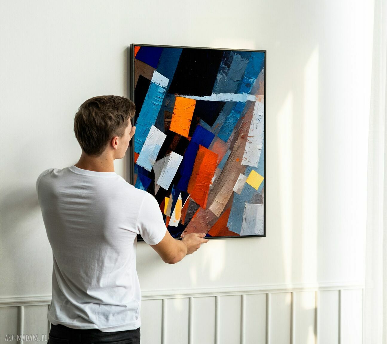 Plakat malarska abstrakcja do sypialni 30x40 cm - format, który robi klimat
