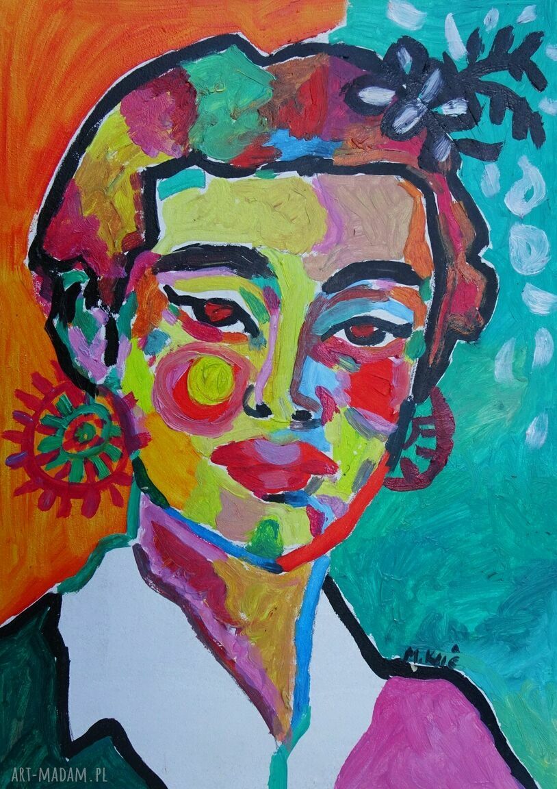 Olejny portret kobiety ręcznie malowany obraz do salonu art Madam.pl