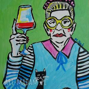 carmenlotsu obraz babcia z lamką wina
