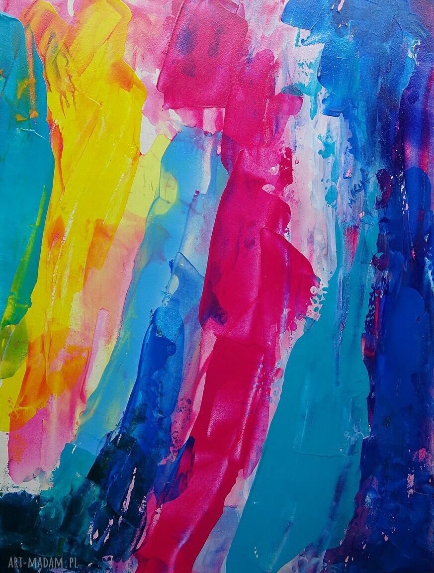 Abstrakcyjny obraz do salonu malowany akrylami 30 x 40 cm na zamówienie, edycja limitowana