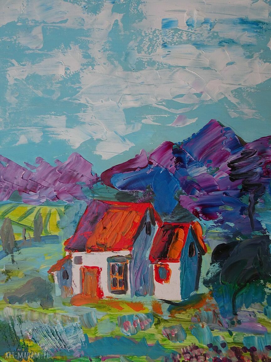 Obraz olejny „Polska wieś spokojna” 30x40 cm - ręcznie malowany | Edycja limitowana