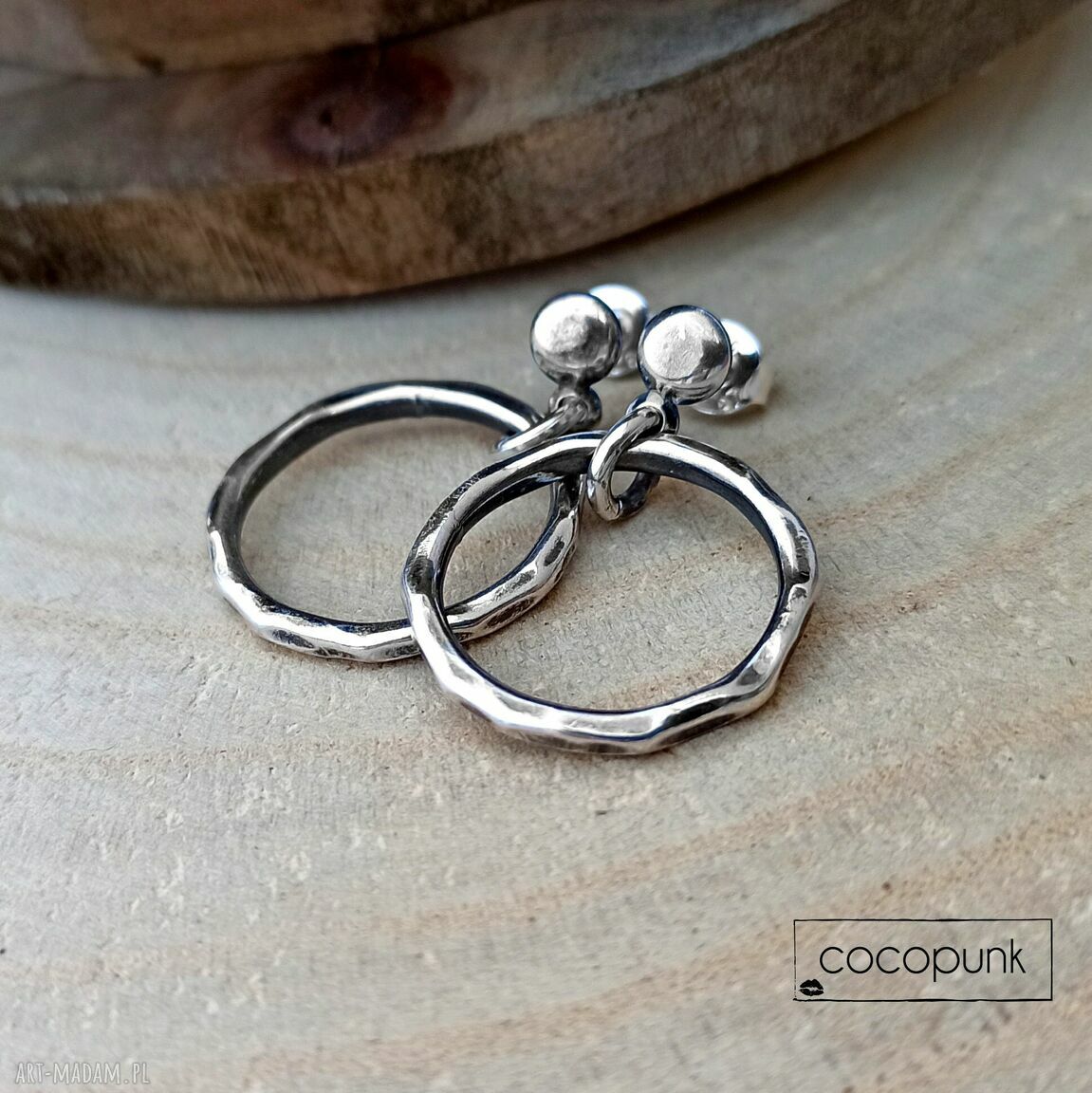 kolczyki: Kolczyki koła 2 cm srebro pr. 925. HandMade