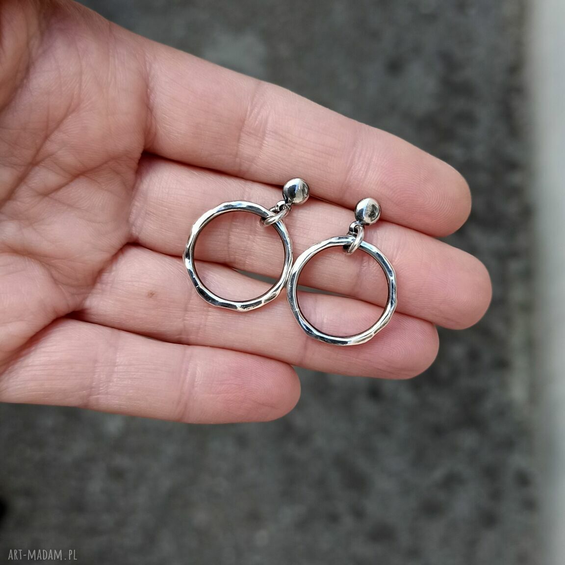 kolczyki: Kolczyki koła 2 cm srebro pr. 925. HandMade