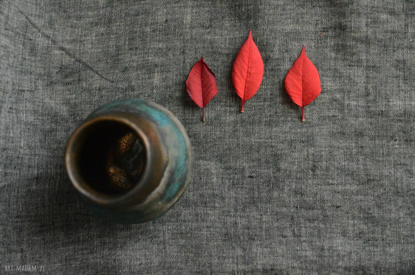 Małe matero do yerba mate (ok. 180 ml) turkus i złoto