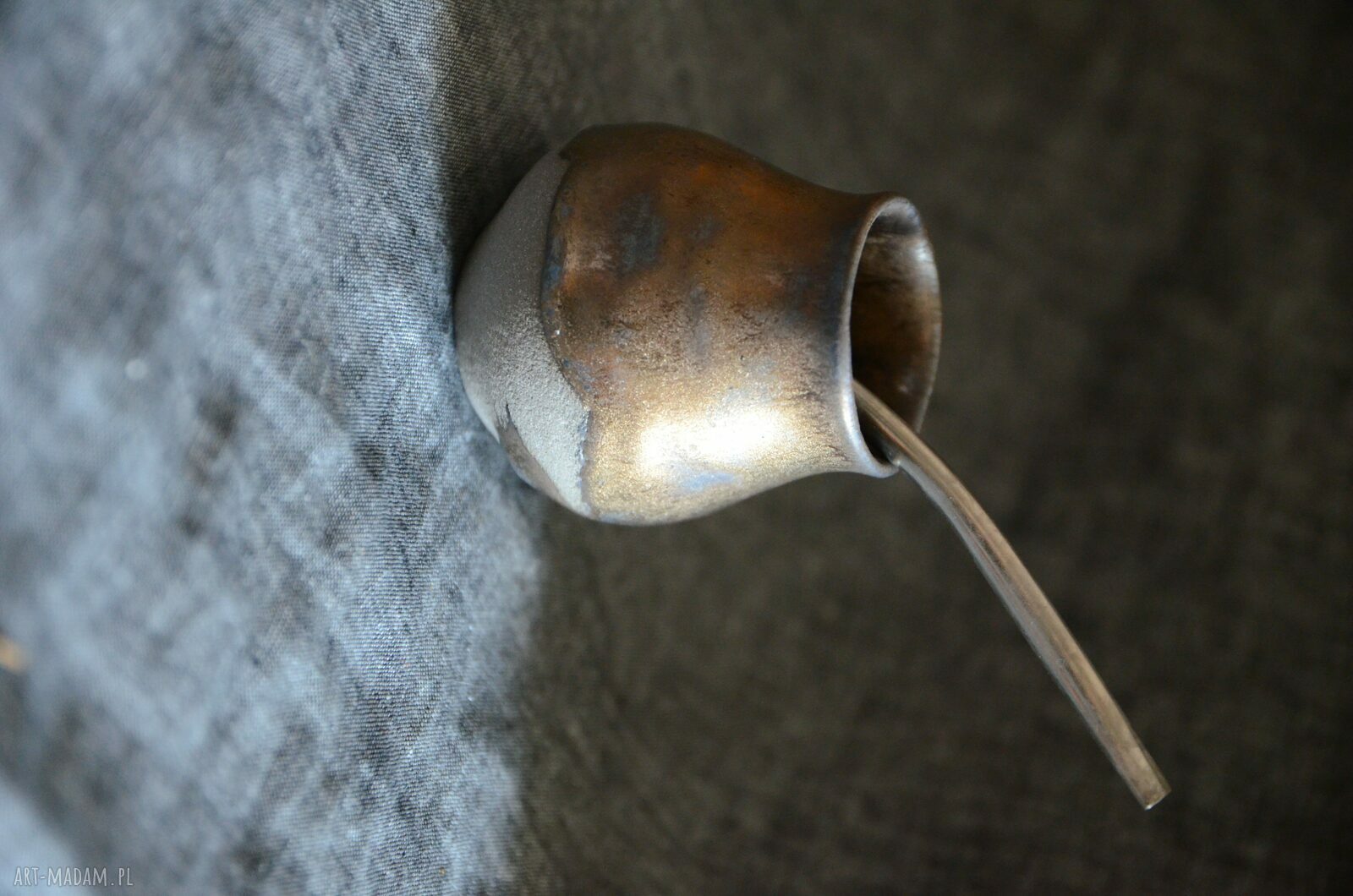 Małe matero „Kopciuszek” do yerba mate 110 ml - ręcznie lepiona ceramika