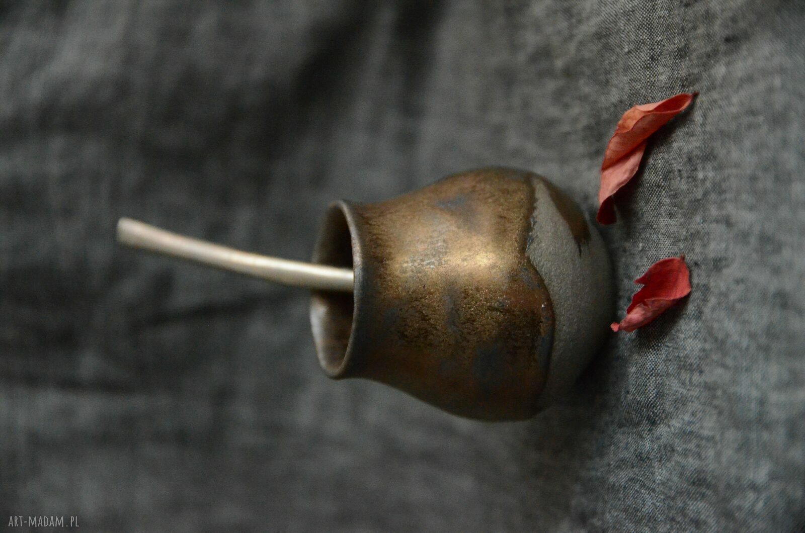 Małe matero „Kopciuszek” do yerba mate 110 ml - ręcznie lepiona ceramika