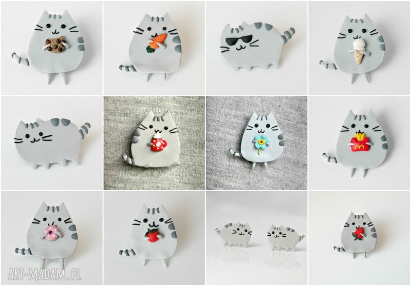 Maleńkie kolczyki - Pusheen z donatem