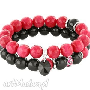 lavoga raspberry & black jade with crystals