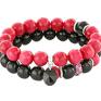 autorskie bransoletki raspberry & black jade with crystals