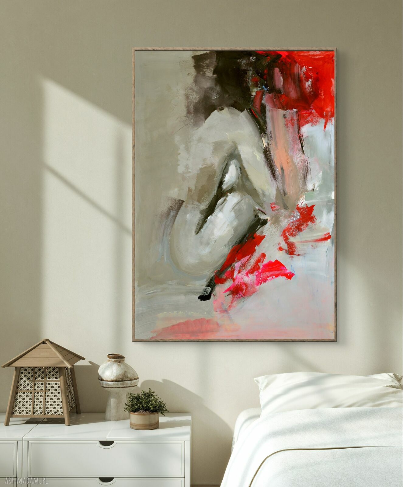 Malinowa - duży obraz kobiecy 50x70