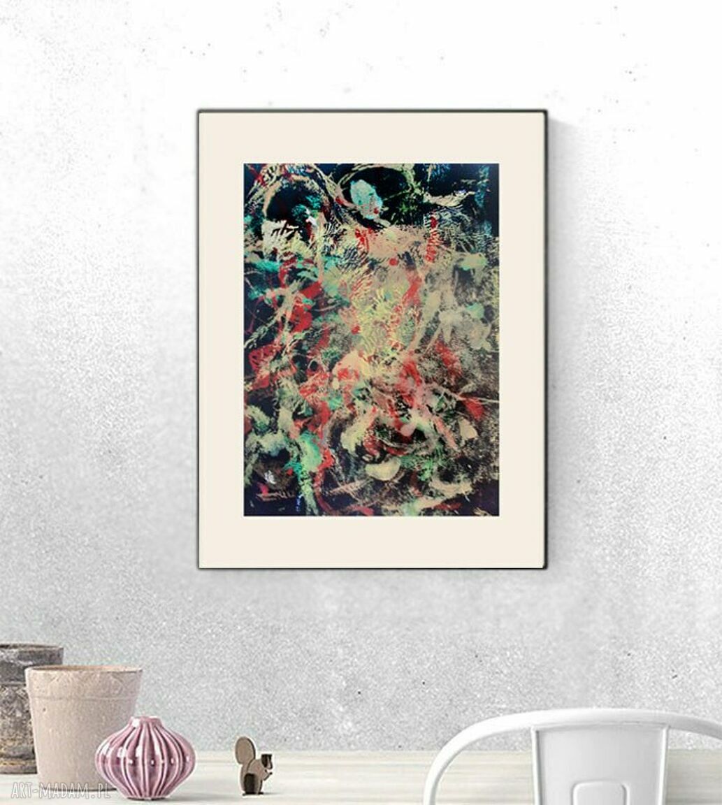 Abstrakcja malowana ręcznie 30x40 cm - nowoczesny rysunek boho do domu