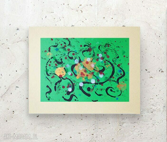 Abstrakcja malowana ręcznie 30x40 - nowoczesna grafika minimalizm na ścianę