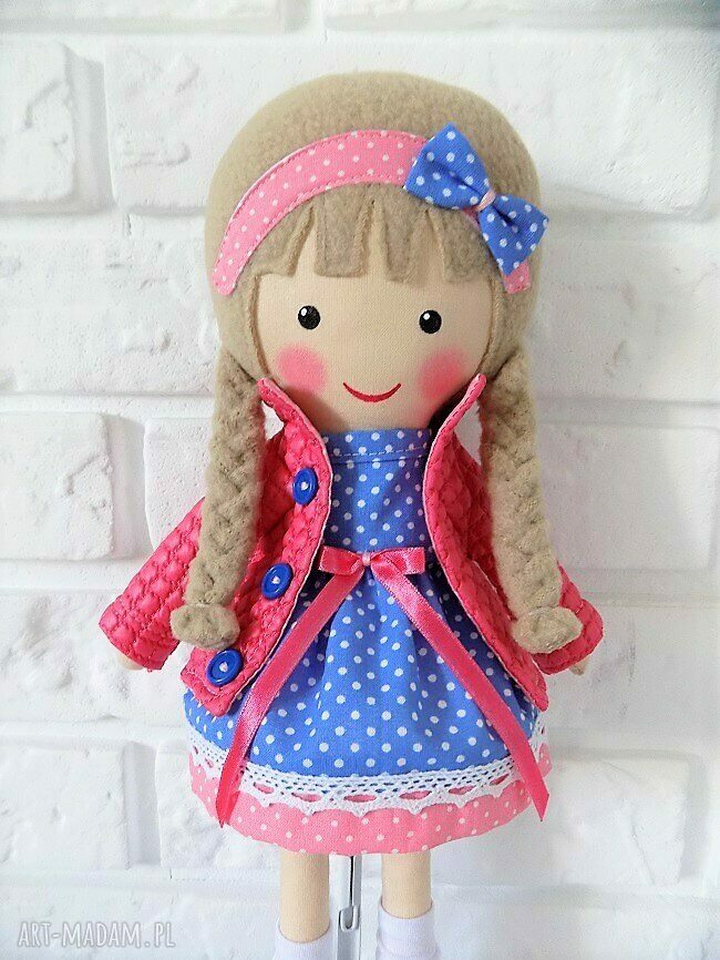 Malowana lala Julia - ręcznie malowana przytulanka 40 cm