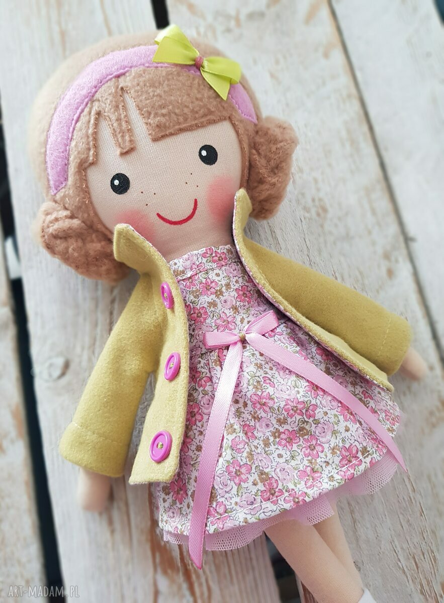 Malowana lala Sara - ręczna przytulanka 40 cm dla dziewczynki