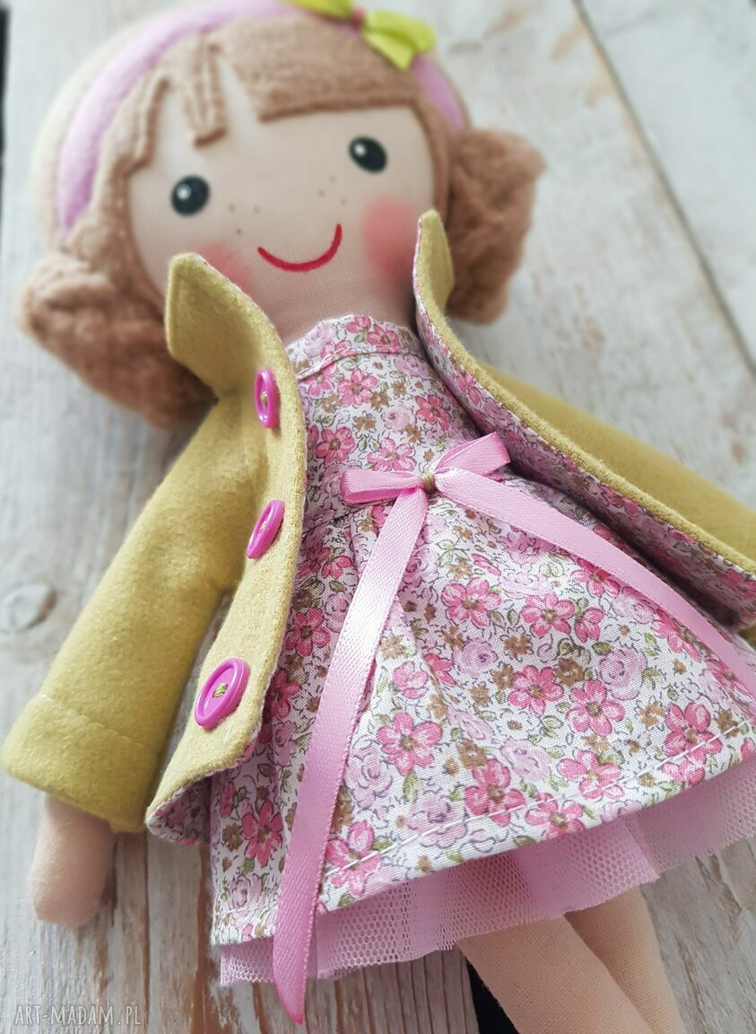 Malowana lala Sara - ręczna przytulanka 40 cm dla dziewczynki